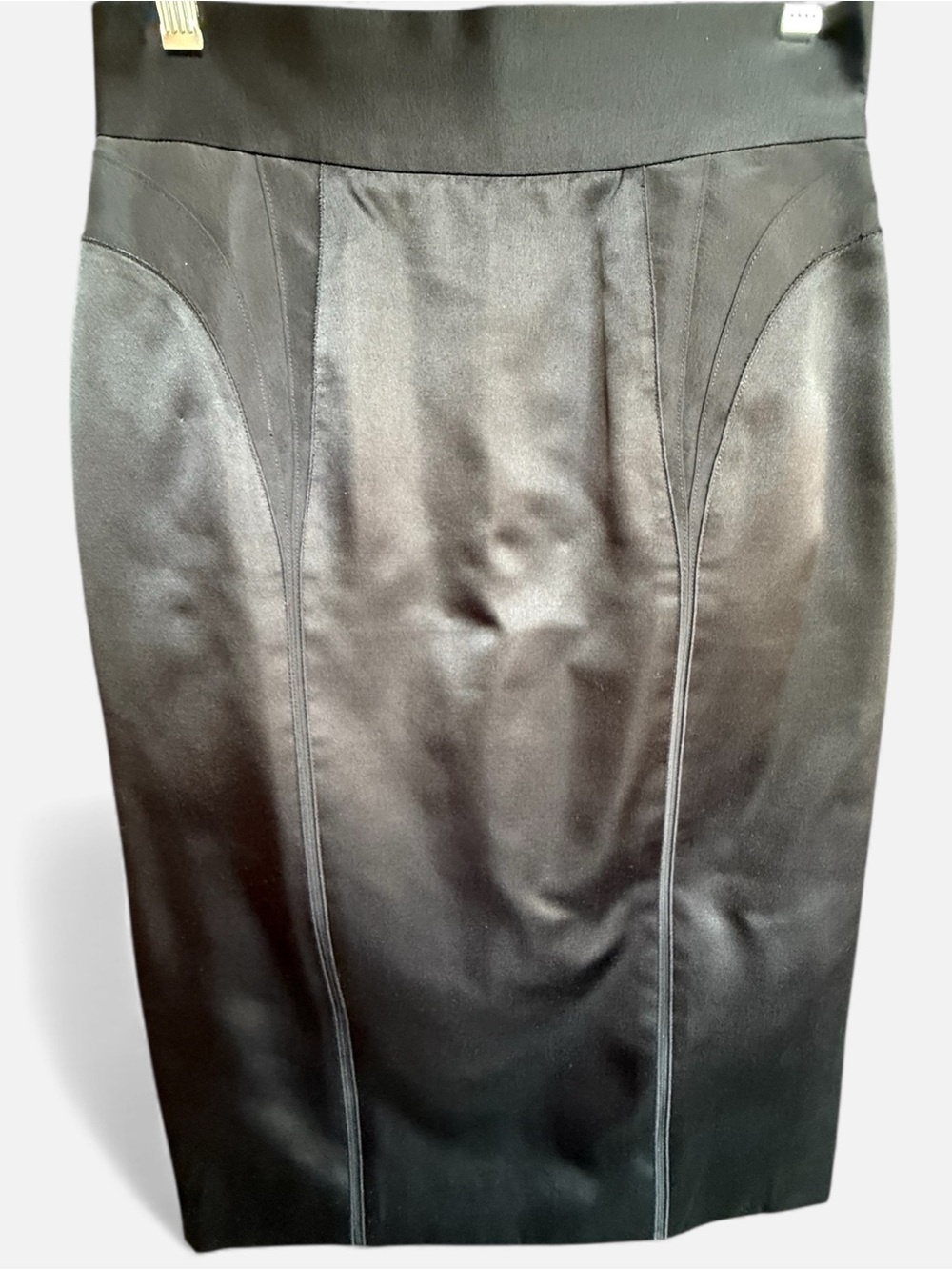 Vintage J. Mendel Black silk taffeta pencil skirt